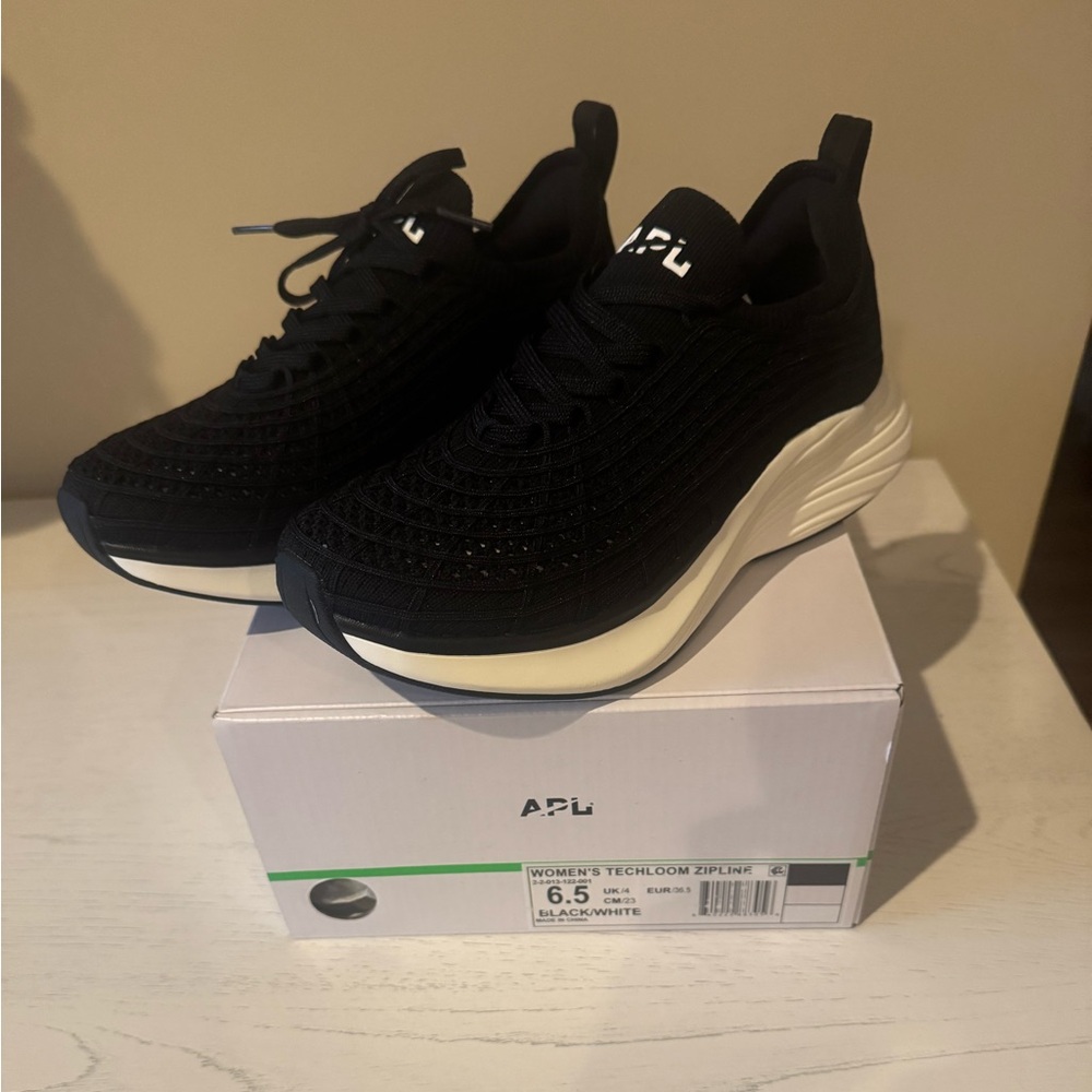 APL TechLoom Zipline Black and White Shoes